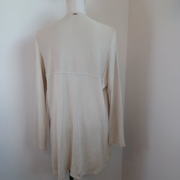 Devernois Paris Sweater Cardigan Waterfall Tan Viscose Womens Medium Large - Picture 3 of 12